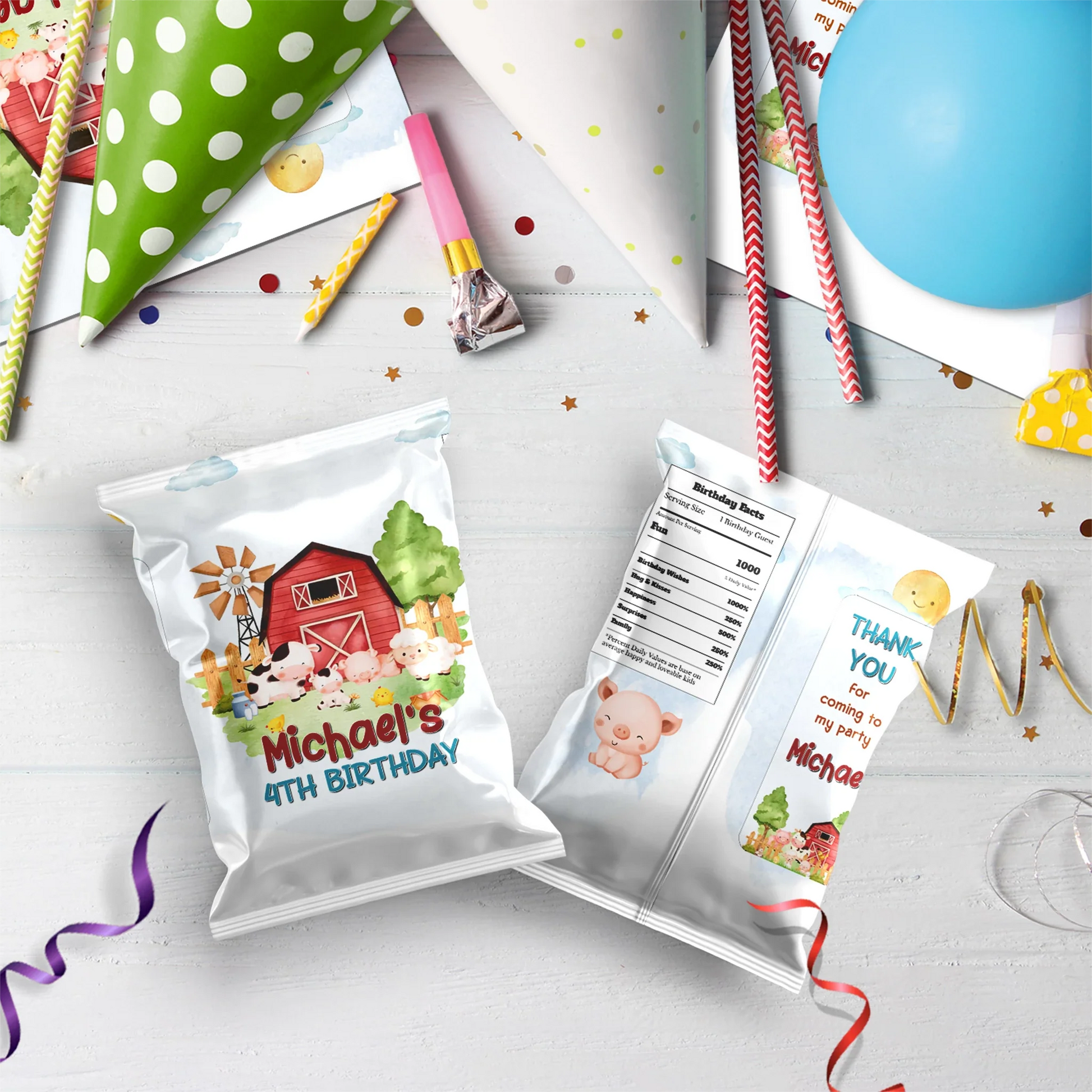 1st Birthday Birthday Decorations, Tracktor Party Supplies, Farm Animals Themed, Barn Yard Theme Digital Template, Editable Farm Animals Theme Image SVG PNG