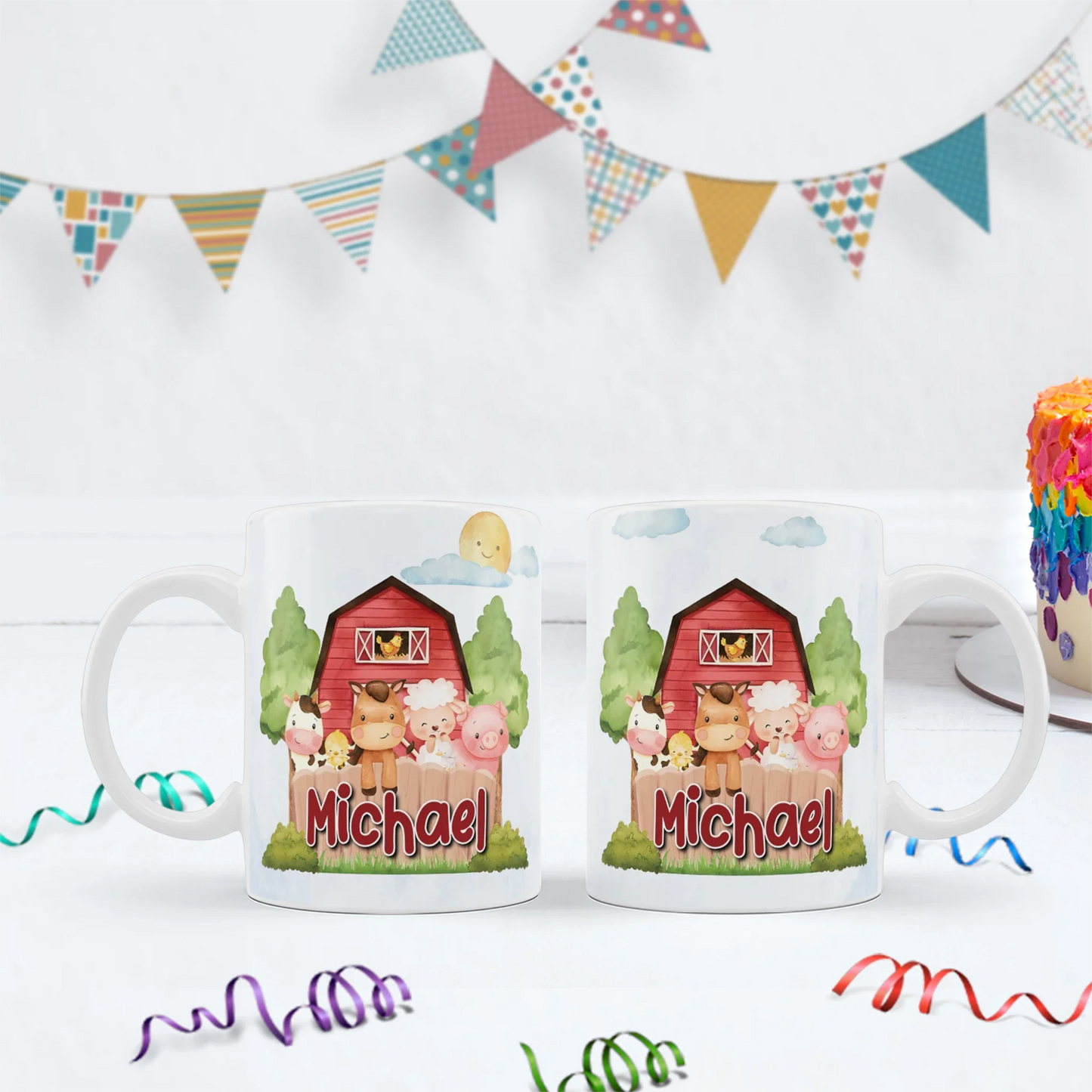 1st Birthday Birthday Decorations, Tracktor Party Supplies, Farm Animals Themed, Barn Yard Theme Digital Template, Editable Farm Animals Theme Image SVG PNG
