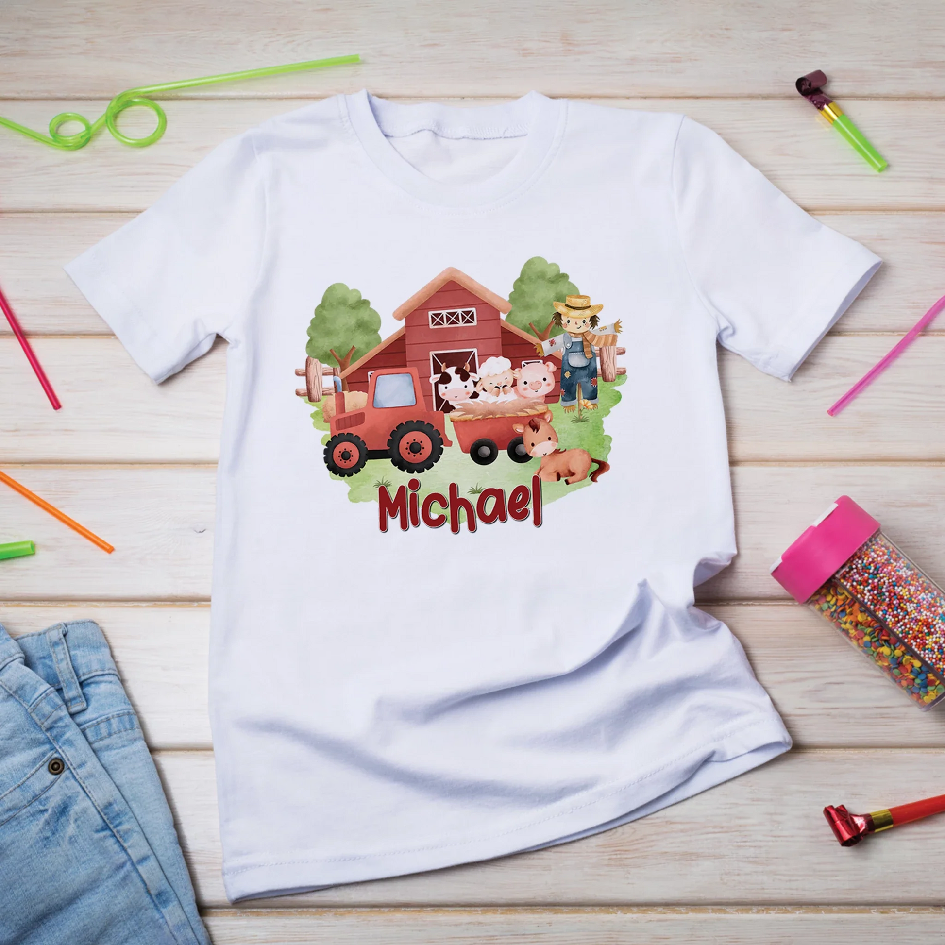 1st Birthday Birthday Decorations, Tracktor Party Supplies, Farm Animals Themed, Barn Yard Theme Digital Template, Editable Farm Animals Theme Image SVG PNG