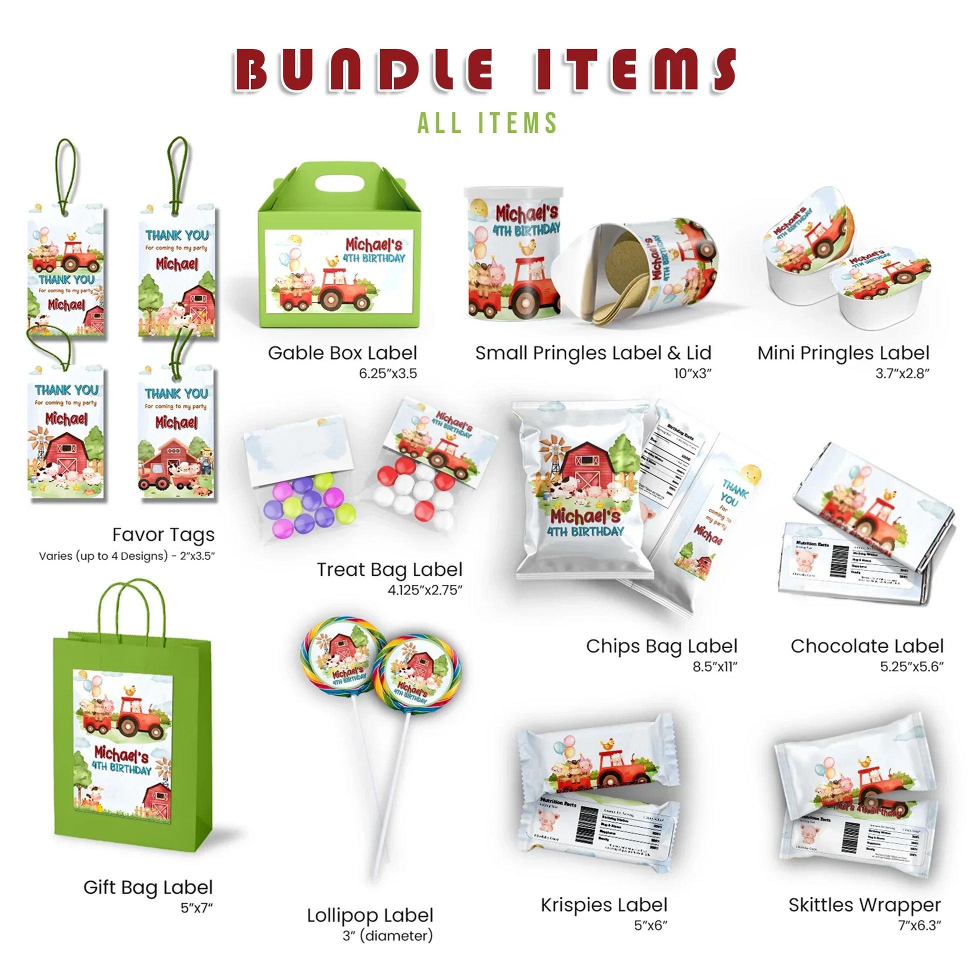 1st Birthday Birthday Decorations, Tracktor Party Supplies, Farm Animals Themed, Barn Yard Theme Digital Template, Editable Farm Animals Theme Image SVG PNG