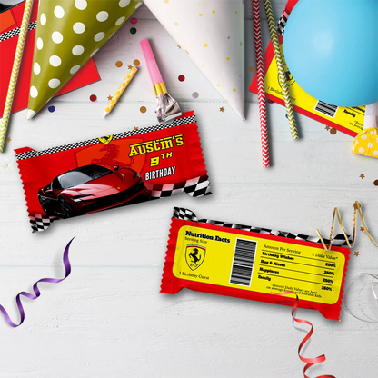 Ferrari Birthday Decorations, Red Ferrari Party Supplies, Sport Car Themed, Ferrari F1 Digital Template, Editable Ferrari Image SVG PNG