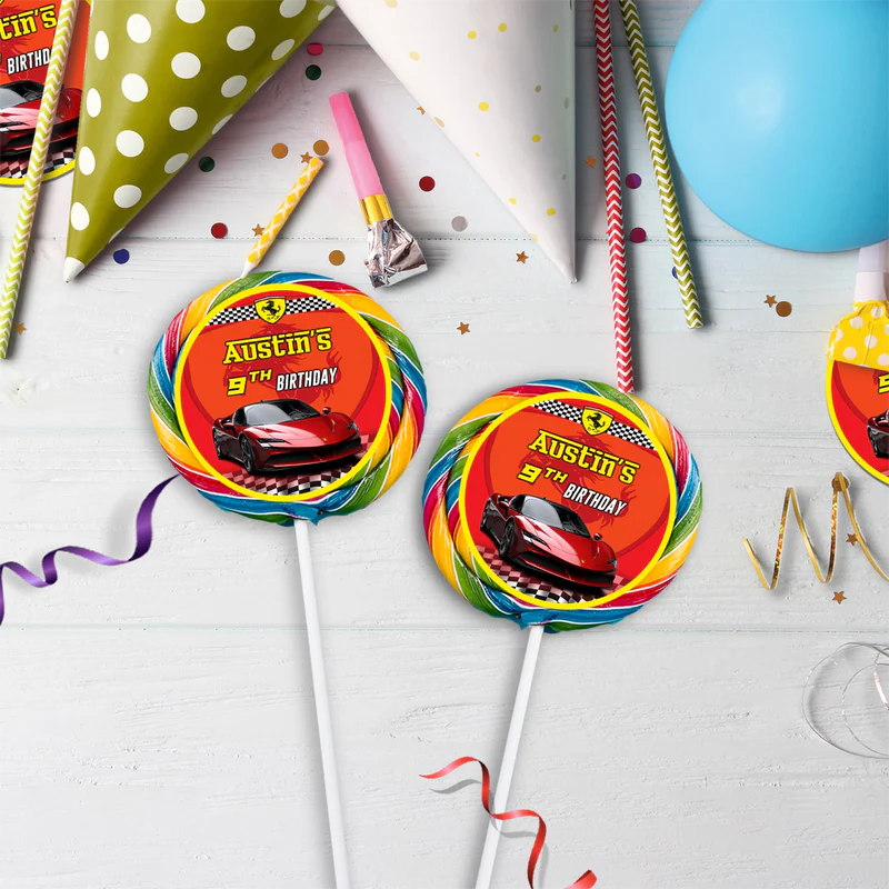 Ferrari Birthday Decorations, Red Ferrari Party Supplies, Sport Car Themed, Ferrari F1 Digital Template, Editable Ferrari Image SVG PNG