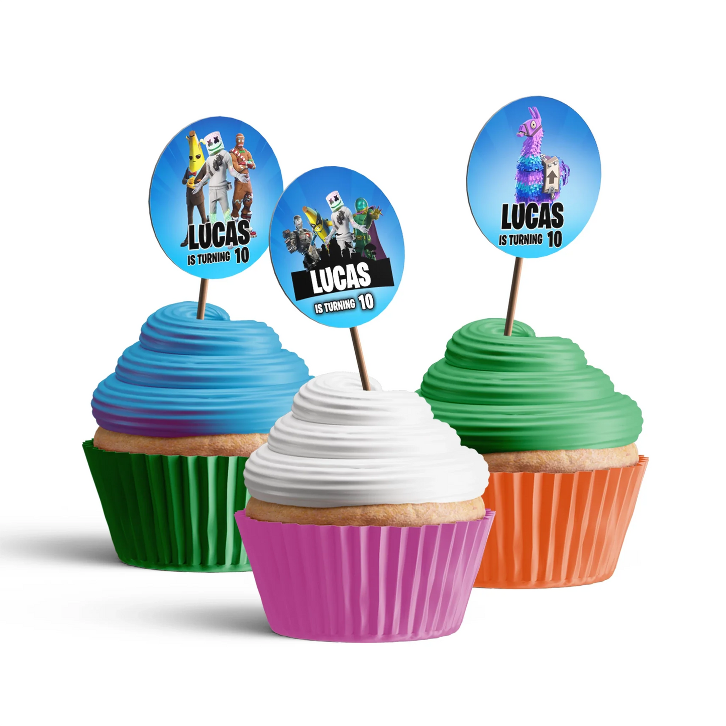 Fortnite Personalized cupcake Toppers for Themed Party Treats