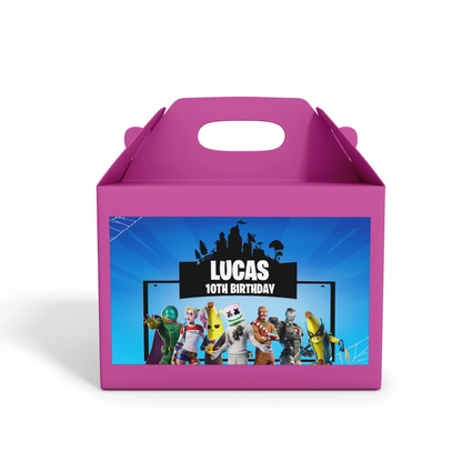 Fortnite Treat Box Label for Party Favor boxes with Fortnite design