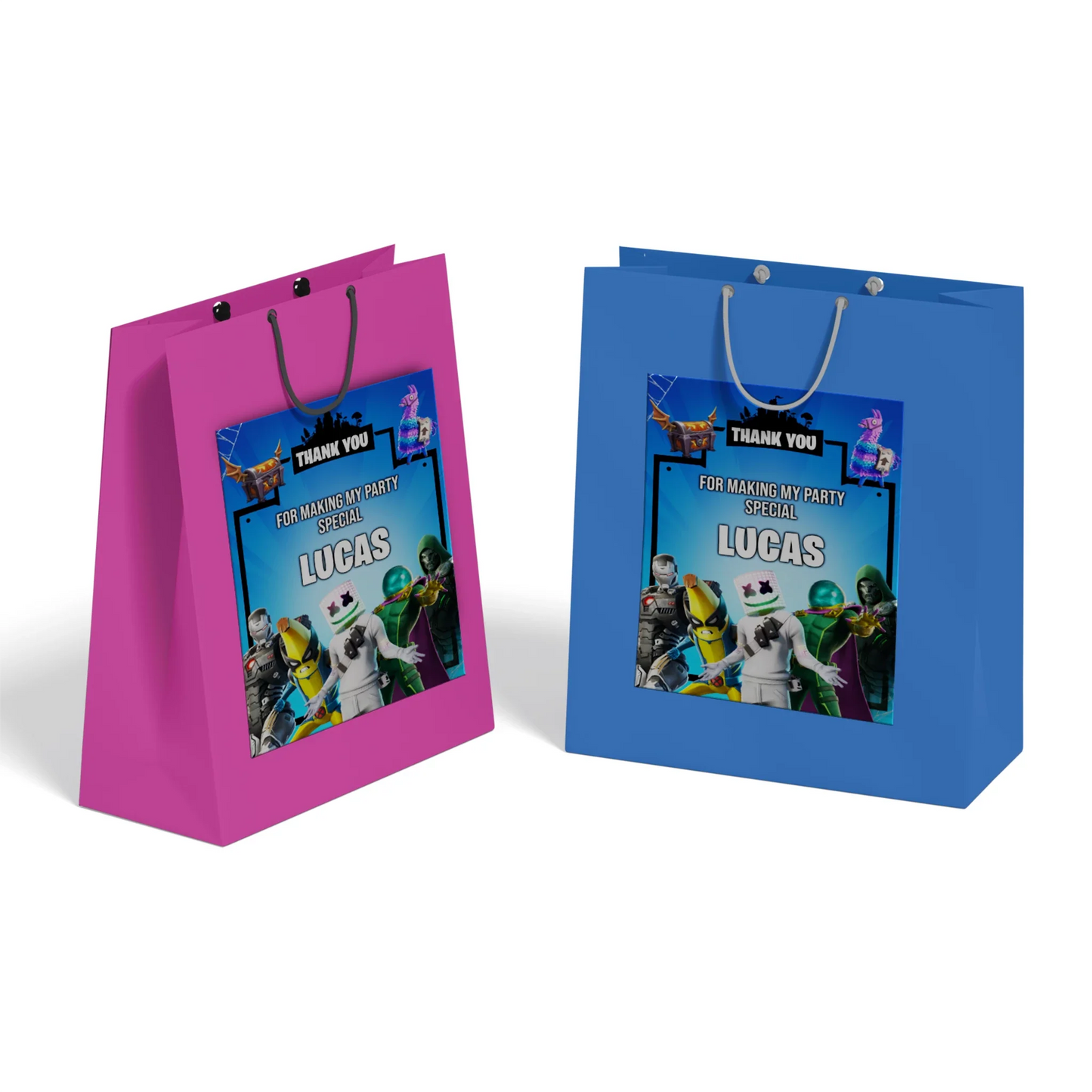 Fortnite Goodie Bag Label with Personalized Fortnite graphics