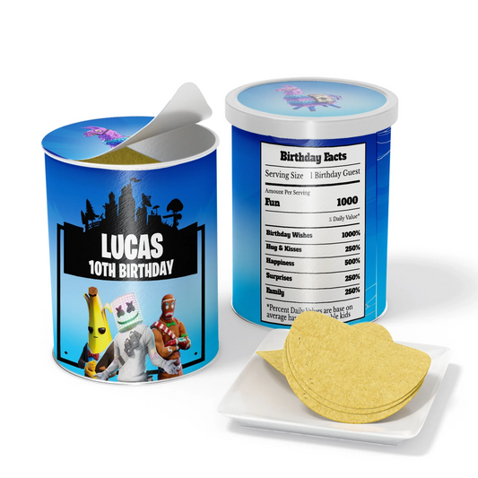 Fortnite Small Pringles Label with Custom Fortnite-Themed design