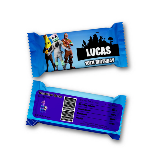 Fortnite Rice Krispies Treats and Candy Bar Label for Themed snacks