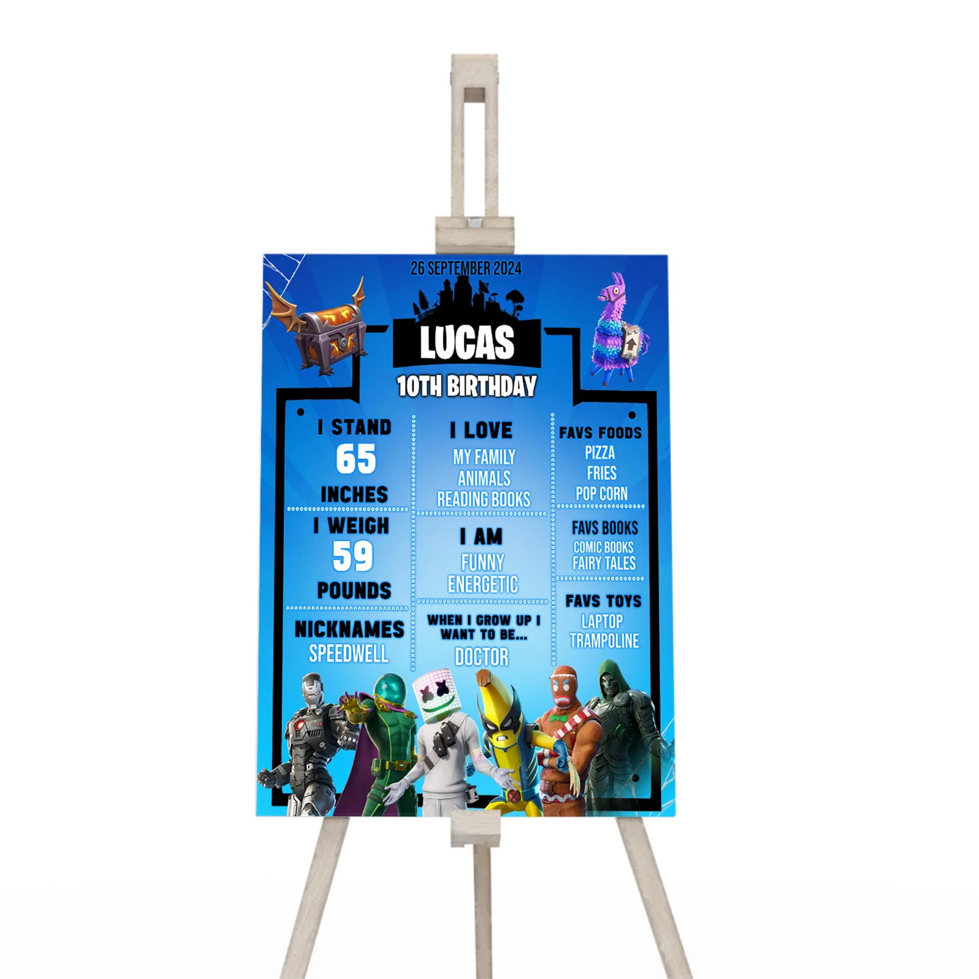 Fortnite Milestone Poster with Custom Fortnite achievements and moments