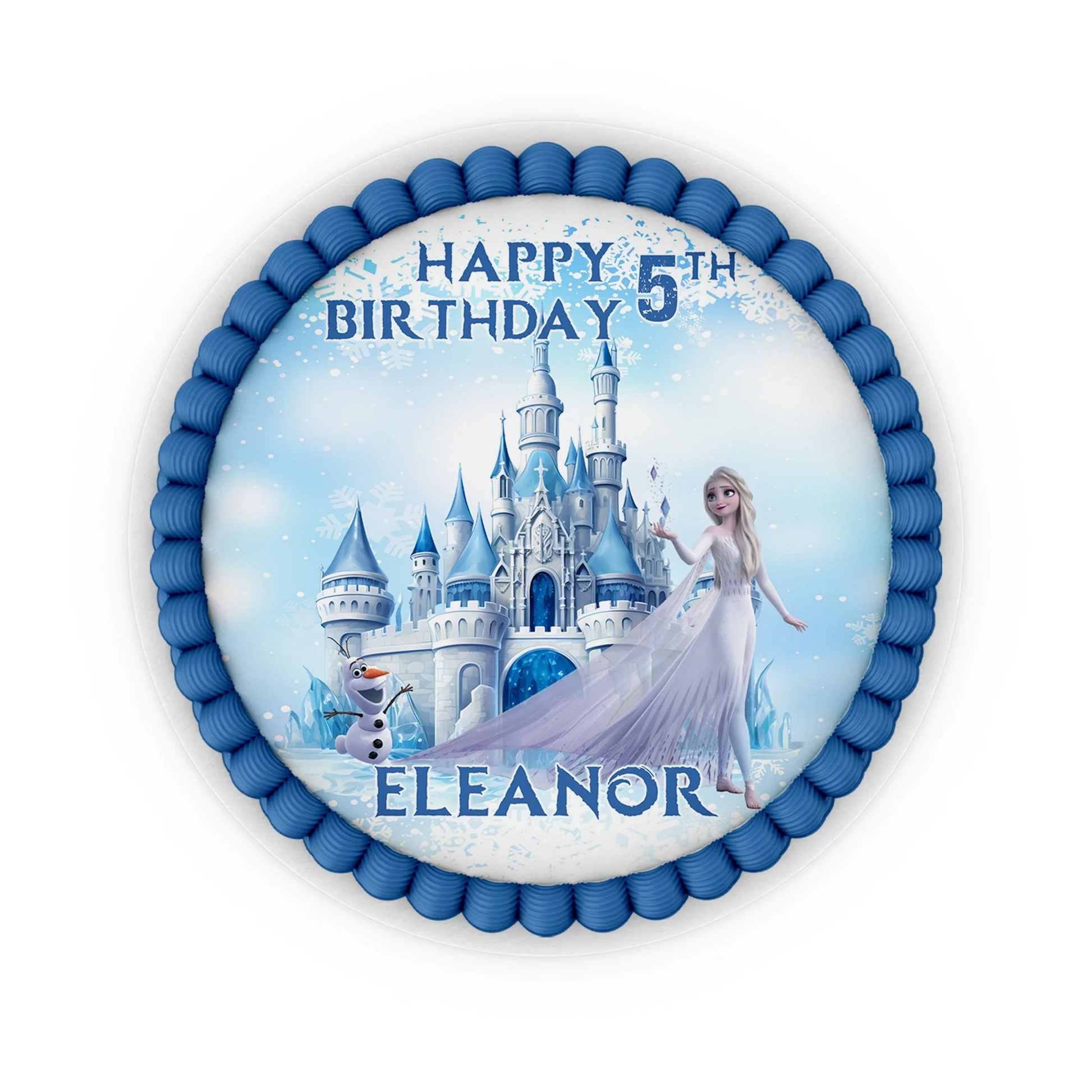 Frozen Personalized Edible Icing Cake Images for easy and beautiful cake decorating with custom text