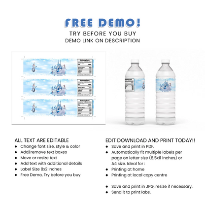 Ice Water Label Frozen Water Bottle Label for Custom Party Beverages – PartyDaz