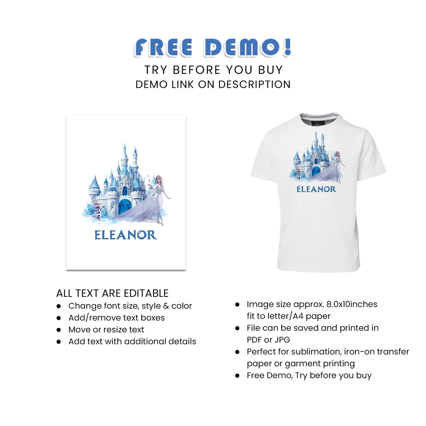 Frozen Sublimation T-Shirt for Unique Party Apparel