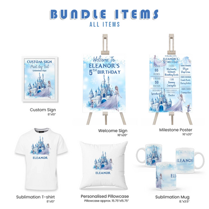 Frozen Personalized Digital Template Party Pack Bundle for Magical Celebrations