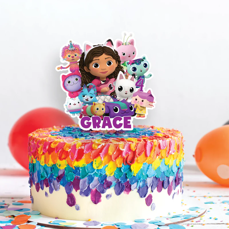 Gabby's Dollhouse Birthday Decorations, Gabby Party Supplies, Pandy Paws Themed, Gabby TV series Digital Template, Editable Gabby's Dollhouse Image SVG PNG