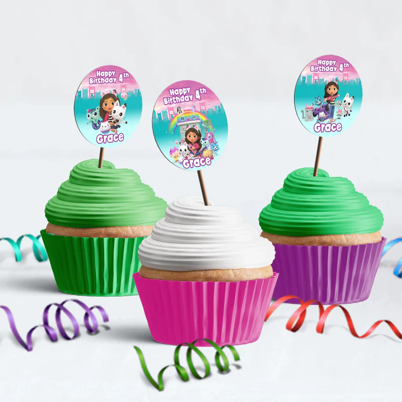 Gabby's Dollhouse Birthday Decorations, Gabby Party Supplies, Pandy Paws Themed, Gabby TV series Digital Template, Editable Gabby's Dollhouse Image SVG PNG
