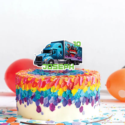 Game Truck Birthday Decorations, Video Games Party Supplies, VR Games Themed, VR Neon Digital Template, Editable Game Truck Image SVG PNG