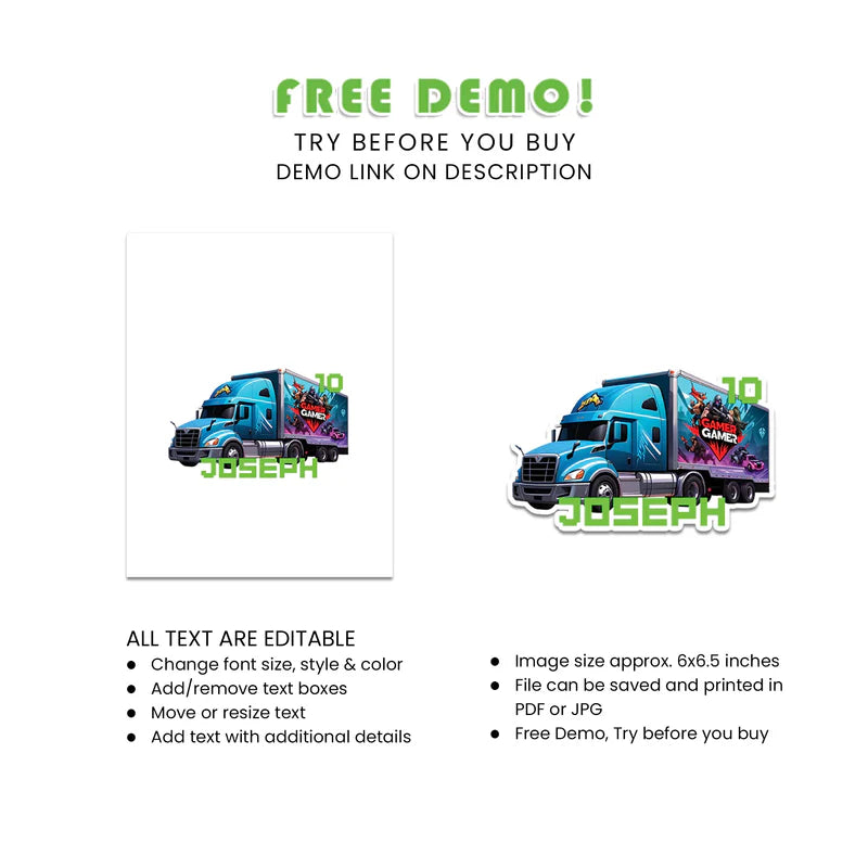 Best Game Truck Personalized Cake Toppers – Custom Birthday Decor