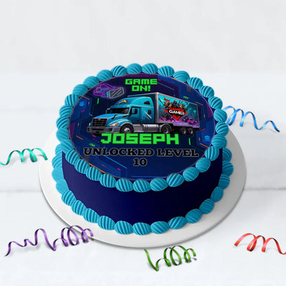 Game Truck Birthday Decorations, Video Games Party Supplies, VR Games Themed, VR Neon Digital Template, Editable Game Truck Image SVG PNG