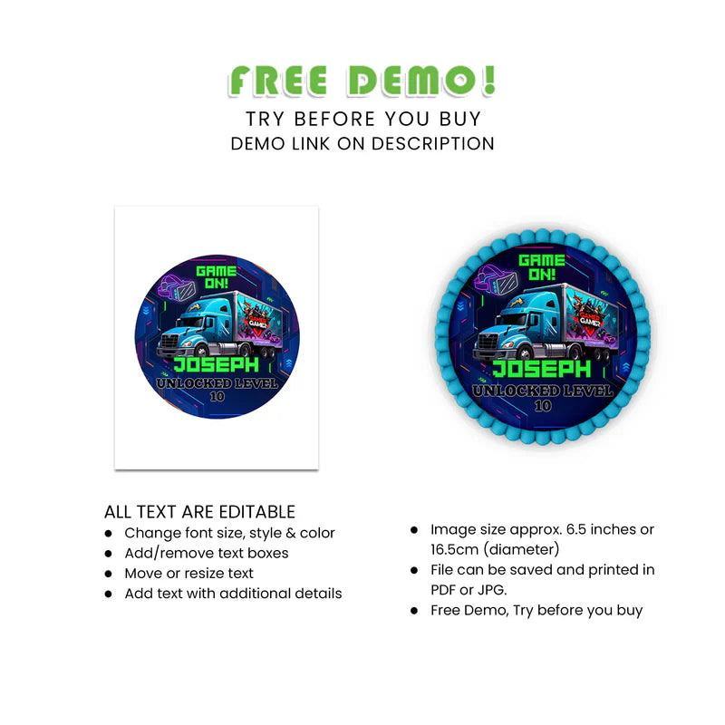 Buy Game Truck Icing Sheet Cake Images – Personalized Edible Prints