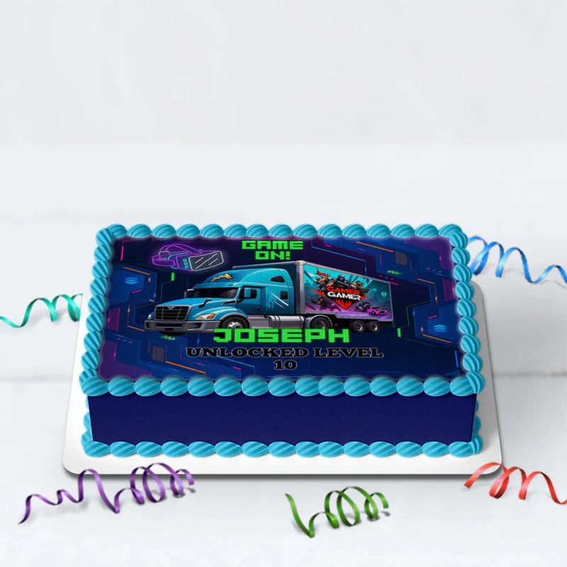 Game Truck Birthday Decorations, Video Games Party Supplies, VR Games Themed, VR Neon Digital Template, Editable Game Truck Image SVG PNG