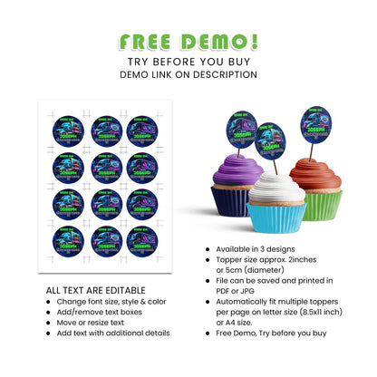 Buy Game Truck Personalized Cupcake Toppers – Custom Party Decor