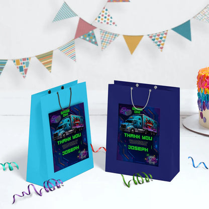 Game Truck Birthday Decorations, Video Games Party Supplies, VR Games Themed, VR Neon Digital Template, Editable Game Truck Image SVG PNG