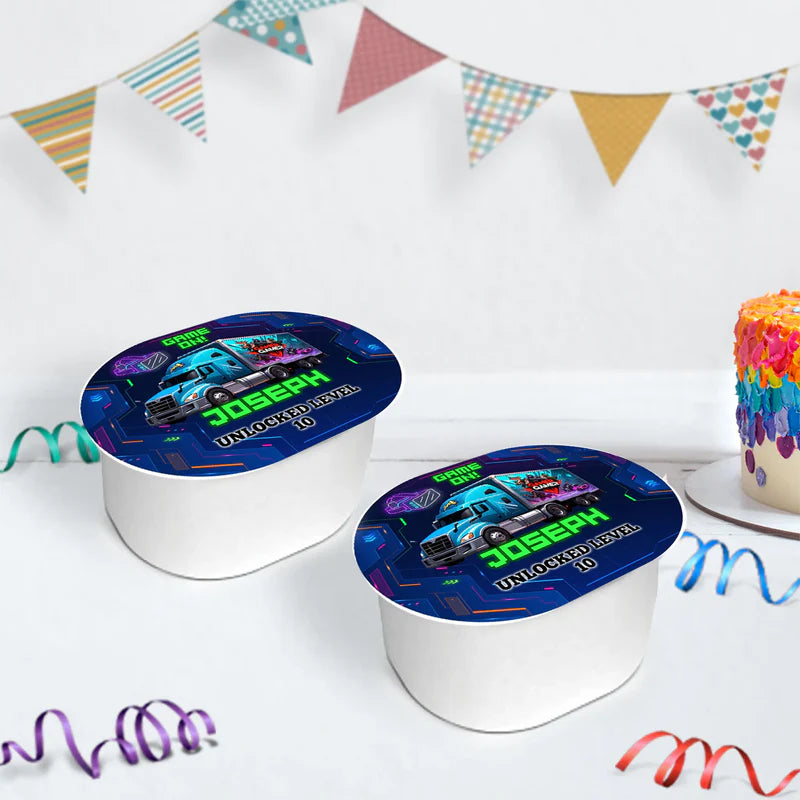 Game Truck Birthday Decorations, Video Games Party Supplies, VR Games Themed, VR Neon Digital Template, Editable Game Truck Image SVG PNG