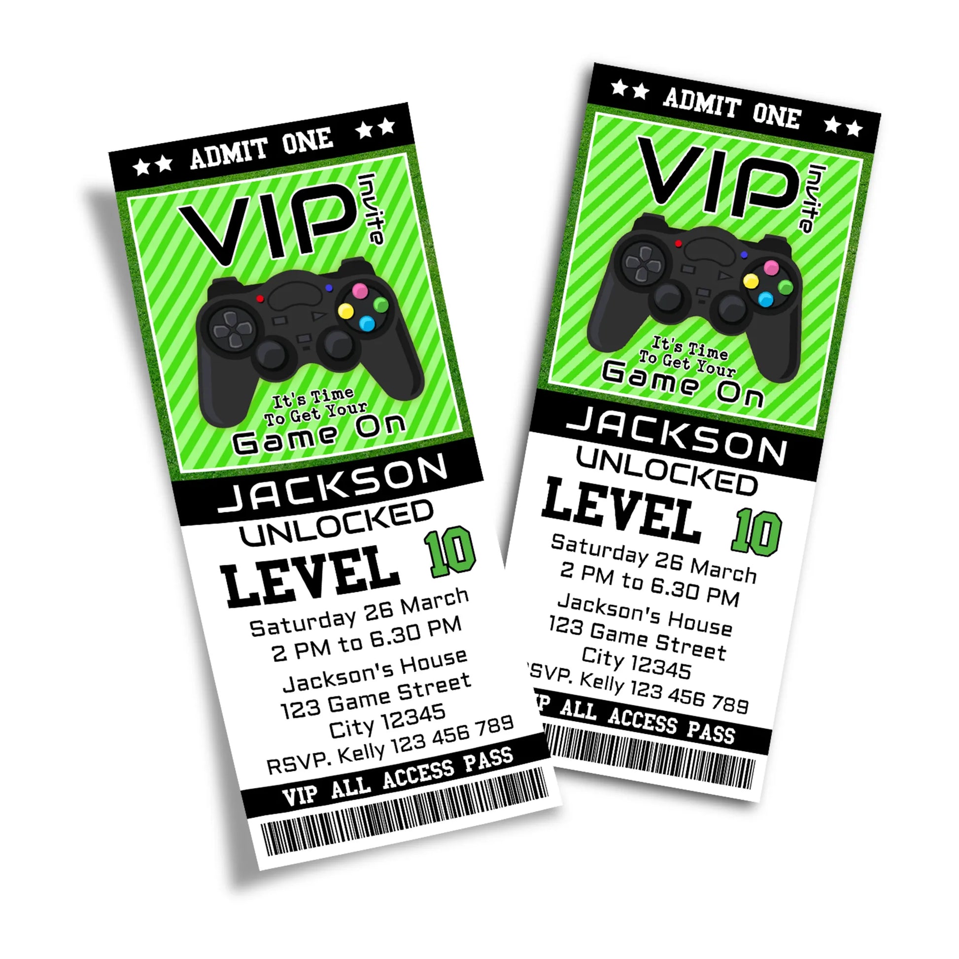 Custom Birthday Ticket Invitations for Playstation