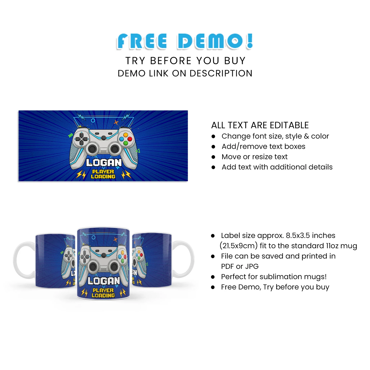 Playstation Sublimation Mug - Personalized Sublimation Mugs for Playstation Fans