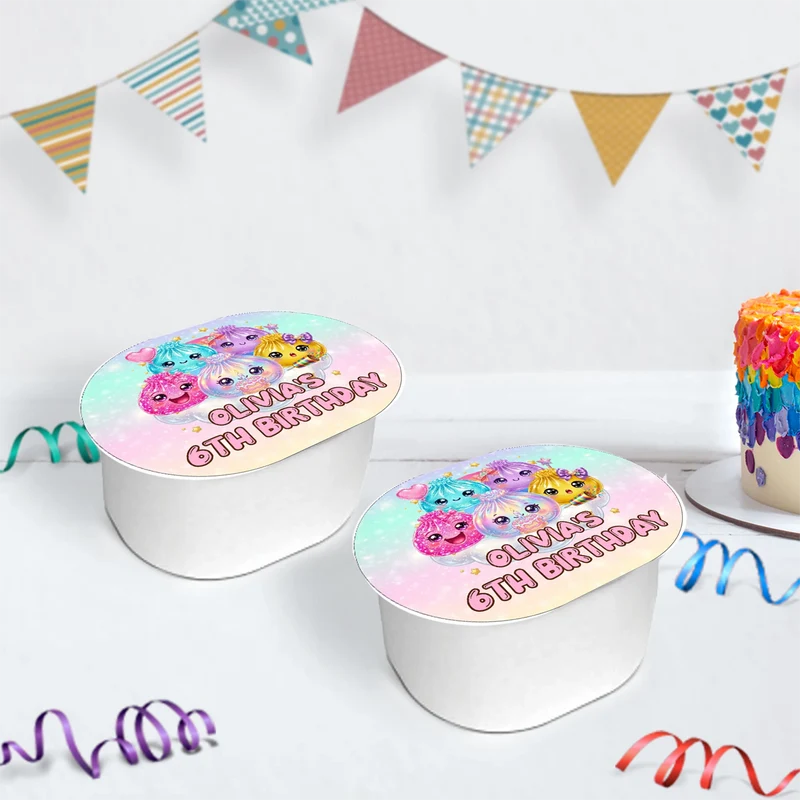 Mystery Box Birthday Decorations, Squishy Toy Party Supplies, Glitter Dumpling Themed, Viral kids toy Digital Template, Editable Glitter Dumpling Image SVG PNG