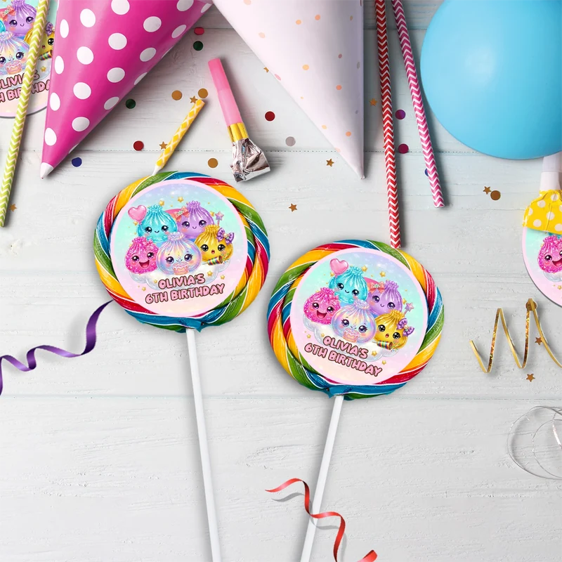 Mystery Box Birthday Decorations, Squishy Toy Party Supplies, Glitter Dumpling Themed, Viral kids toy Digital Template, Editable Glitter Dumpling Image SVG PNG