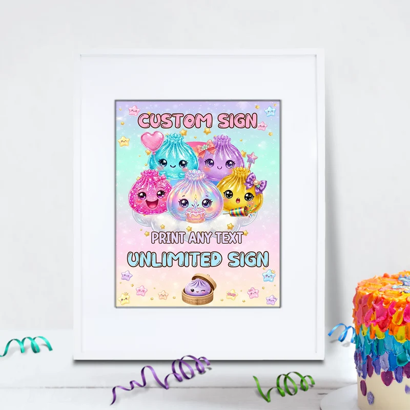 Mystery Box Birthday Decorations, Squishy Toy Party Supplies, Glitter Dumpling Themed, Viral kids toy Digital Template, Editable Glitter Dumpling Image SVG PNG