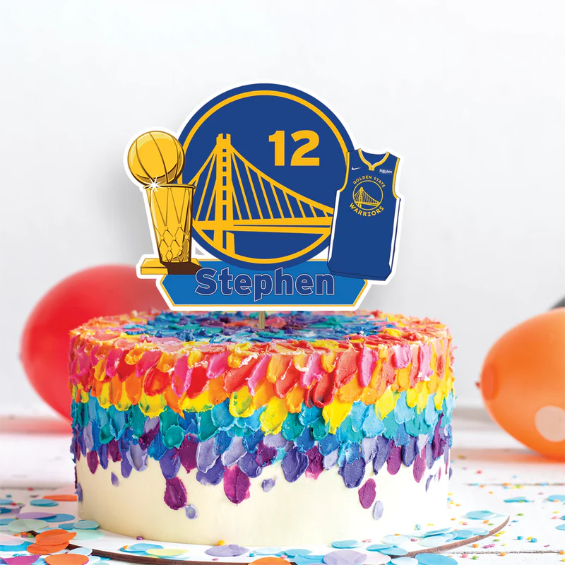 Golden State Warriors Birthday Decorations, NBA Team Party Supplies, Basketball Themed, GSW Stephen Curry Digital Template, Editable Golden State Warriors Image SVG PNG