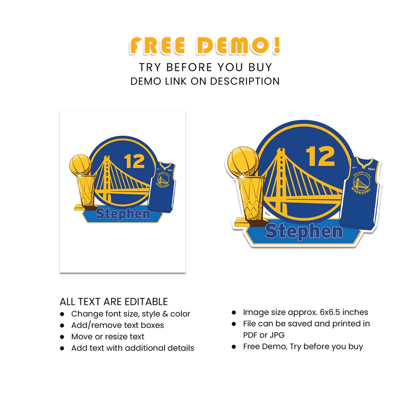 Golden State Warriors Cake Toppers Personalized for Cakes
