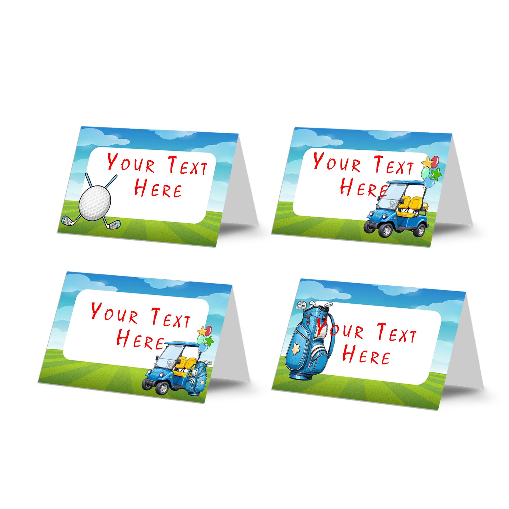 Mini Golf Food Cards: Personalized food cards with mini golf course designs