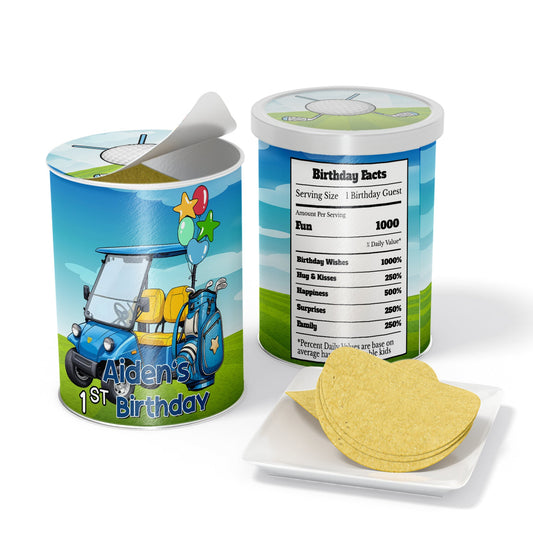 Mini Golf Small Pringles Label: Custom small Pringles can labels with mini golf graphics