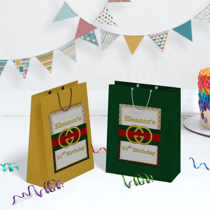 Gucci Purse Label Examples Gucci Inspired Goodie Bag Label Personalized Party Supply – PartyDaz