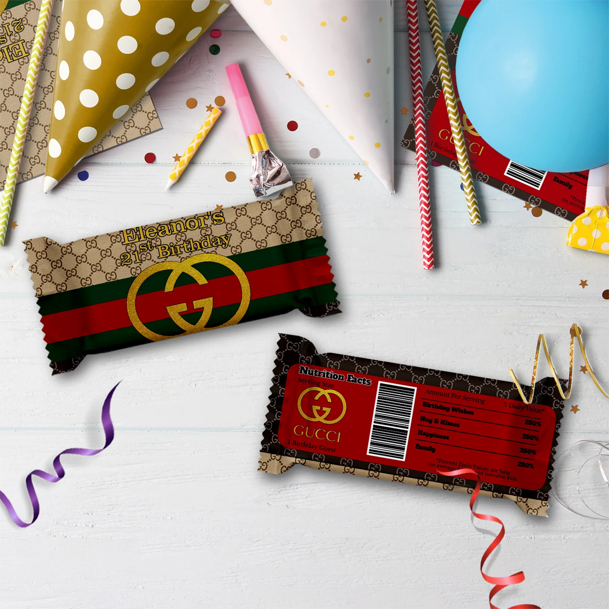 Gucci Inspired Birthday Decorations, Gucci Inspired Party Supplies, Gucci Inspired Themed, Gucci Style Inspired Digital Template, Editable Gucci Inspired Image SVG PNG