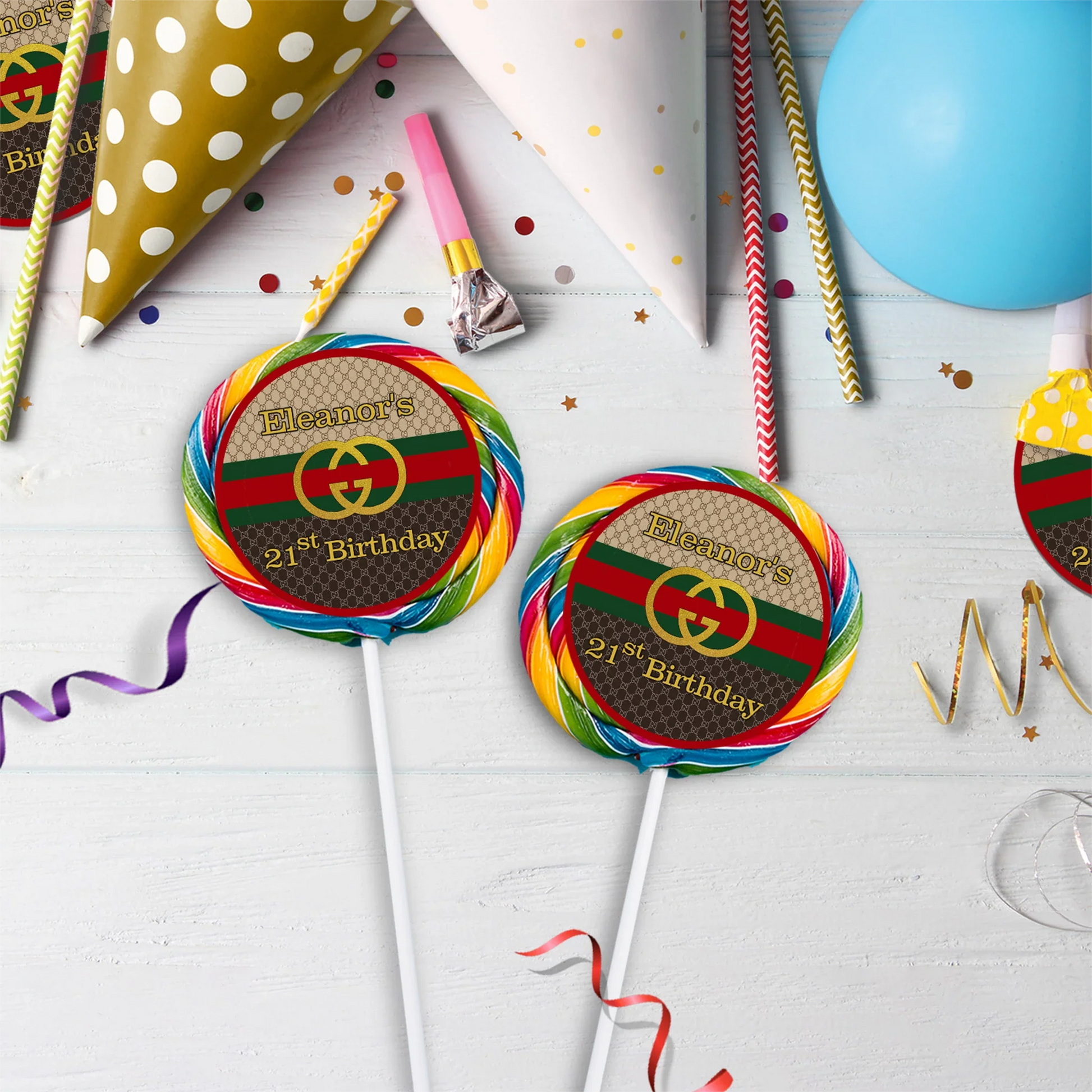 Gucci Inspired Birthday Decorations, Gucci Inspired Party Supplies, Gucci Inspired Themed, Gucci Style Inspired Digital Template, Editable Gucci Inspired Image SVG PNG