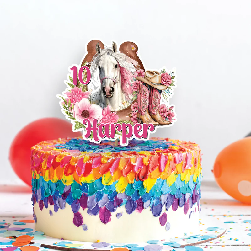 Horse Birthday Decorations, Cow girls Party Supplies, Horseshoe Themed, Horse Digital Template, Editable Horse Equestrian Image SVG PNG