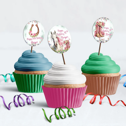 Horse Birthday Decorations, Cow girls Party Supplies, Horseshoe Themed, Horse Digital Template, Editable Horse Equestrian Image SVG PNG