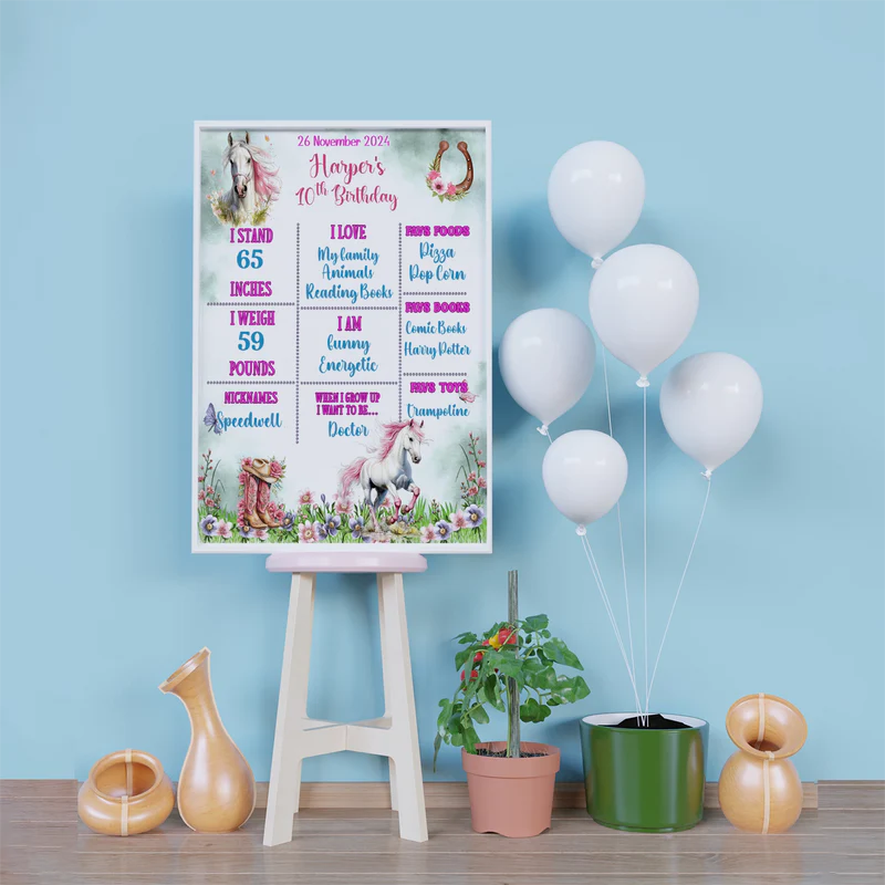 Horse Birthday Decorations, Cow girls Party Supplies, Horseshoe Themed, Horse Digital Template, Editable Horse Equestrian Image SVG PNG