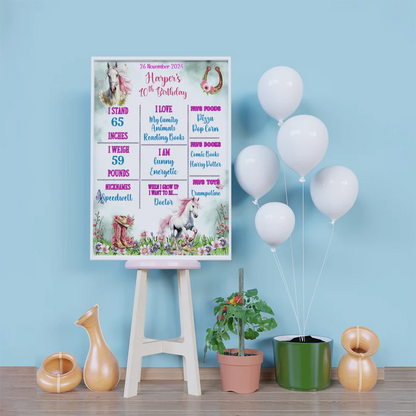 Horse Birthday Decorations, Cow girls Party Supplies, Horseshoe Themed, Horse Digital Template, Editable Horse Equestrian Image SVG PNG