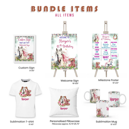 Horse Equestrian Party Pack Bundle Digital Template Printable