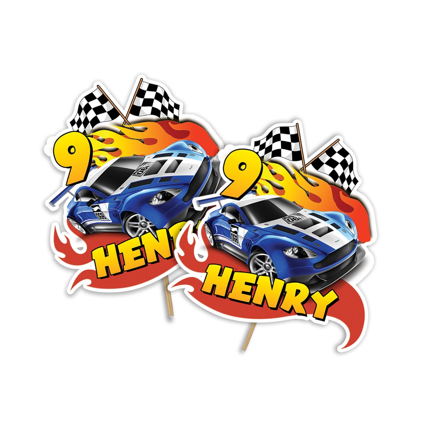 Personalized Hot Wheels Cake Toppers