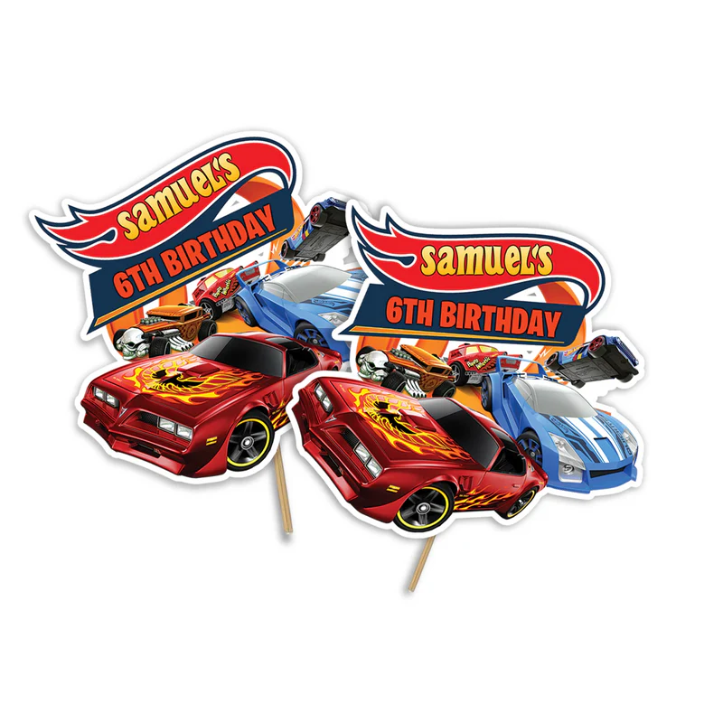 Hot Wheels Cars Personalized Cake Toppers