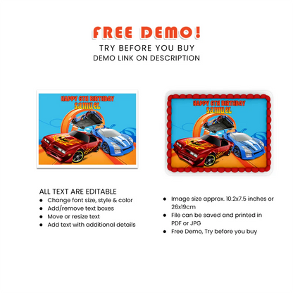 Best Hot Wheels Cars Personalized Icing Sheet Topper Images