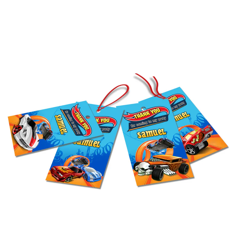 Hot Wheels Cars Thank You Tags