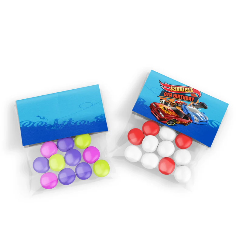 Hot Wheels Cars Treat Bag Topper Label