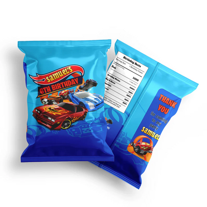 Hot Wheels Cars Chips Bag Label