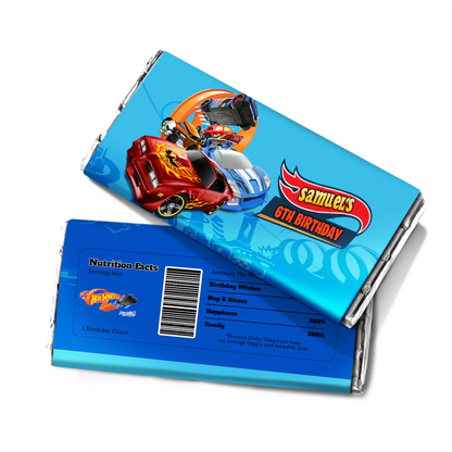 Hot Wheels Cars Chocolate Label
